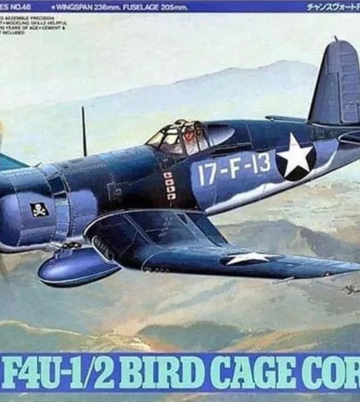 Tamiya 1/48 Scale Chance Vought F4U-1/2 Bird Cage Corsair Plastic Model Kit No: 61046