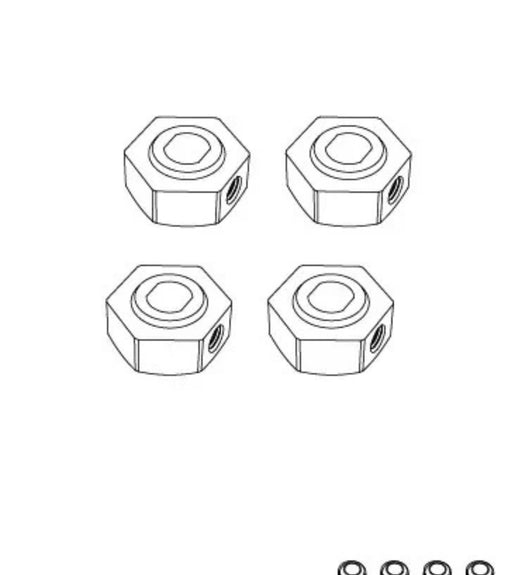 MJX Hyper Go 10210 & 10208 1/10 Scale Rc Truck Upgrade Metal 12mm Hex Mounts. Part No: 10440