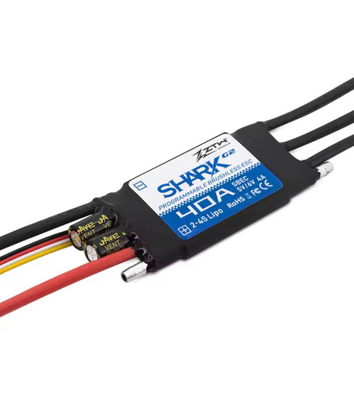 Shark 2-3S Brushless Water cooled ESC 20 & 40 Amp Speed Controller For Rc Speed Boat.