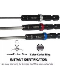 MIP 9612 Speed Tip Hex Driver Wrench Set Gen 2 Metric (3), 1.5mm, 2.0mm, & 2.5mm