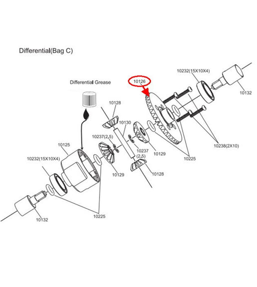 VRX 10126 Diff Drive Spur Gear 2pcs Differential Gear 1/10 Rc Car.