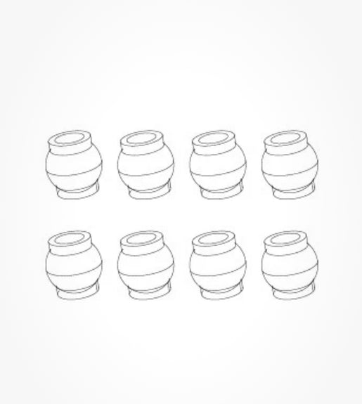 Mjx Hyper Go 1:14 Scale 4wd Rc Car Pivot Ball Set 8 Pieces Part No: Q1601.