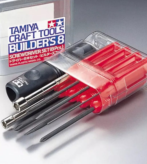 Tamiya Builder's 8 Screwdriver Set, 8 Piece Tool Set Rc Philips Head #74023