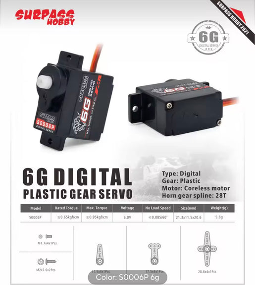 Surpass Hobby 6g Micro Digital Mini Servo