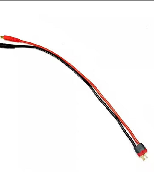 Deans Amass Charge Cable 14awg male T Plug to 4mm  bullet connectors Charge Lead