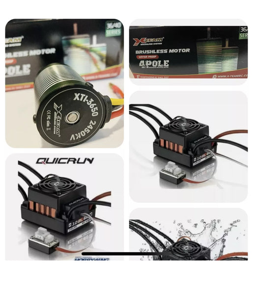 Xteam Brushless Combo 2450kv Motor & Hobbywing Quicrun 60amp Esc 1:10 Rc Car