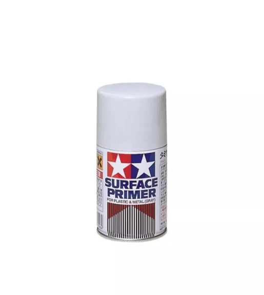 Tamiya 87026 Grey Surface Primer Spray Can for Plastic & Metal (100mL) Tamiya
