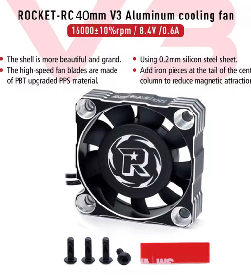 Rocket 40 x 10 mm Cooling Fan 16000 RPM 5v - 8.5v